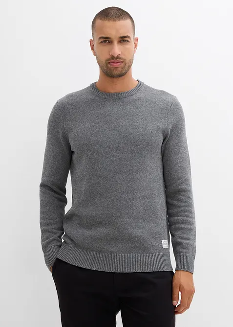 Finstrikket genser med resirkulert bomull, bonprix