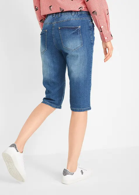 Jeans-bermuda med stretch og oppbrettet nederkant, bonprix