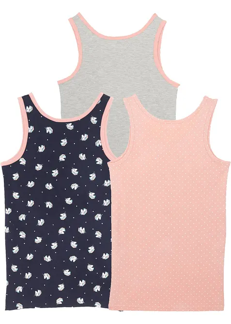 Singlet med myk, økologisk bomull (3-pack), bonprix