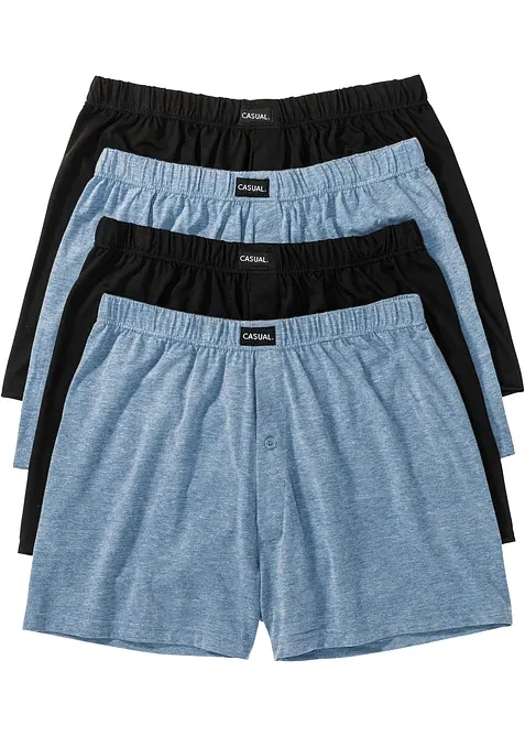 Ledig boxershorts i jersey med myk bomull (4-pack), bonprix