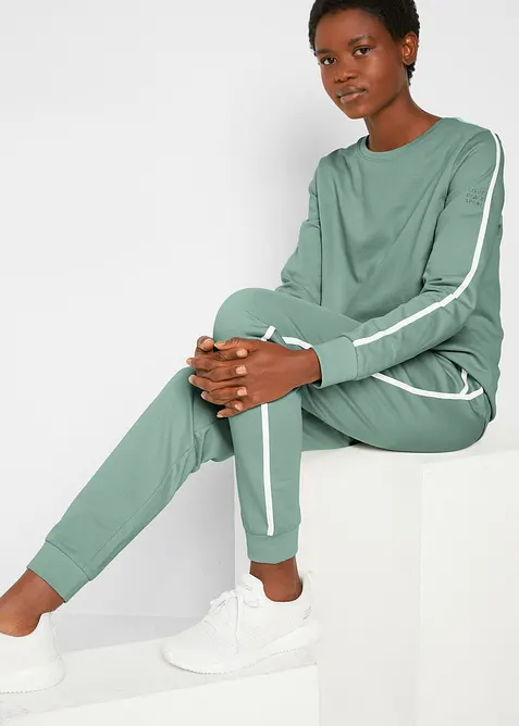 Joggedress i 100% bomull (2-delt sett), bonprix