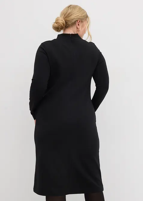 Kjole i Punto di Roma-materiale med ståkrage, bonprix