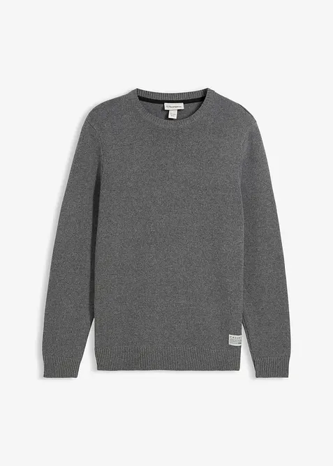 Finstrikket genser med resirkulert bomull, bonprix