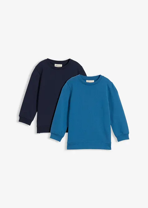 Sweatshirt i myk bomullsmiks (2-pack), bonprix