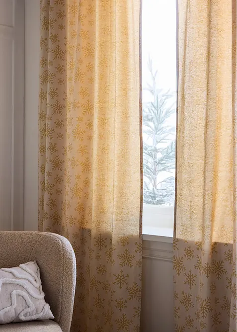 Jacquardvevd gardin i økologisk bomull (1-pack), bonprix