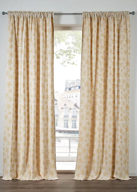 Jacquardvevd gardin i økologisk bomull (1-pack), bonprix