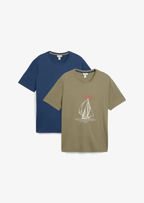 T-skjorte i 100% &oslash;kologisk bomull (2-pack), bonprix