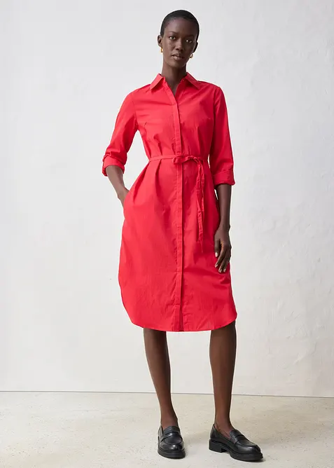 Skjortekjole med silkeandel, bonprix