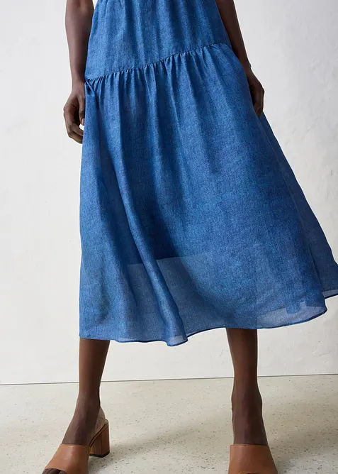 Maxiskjørt med silkeandel, bonprix