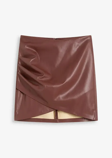 Kort skjørt i imitert skinn, bonprix