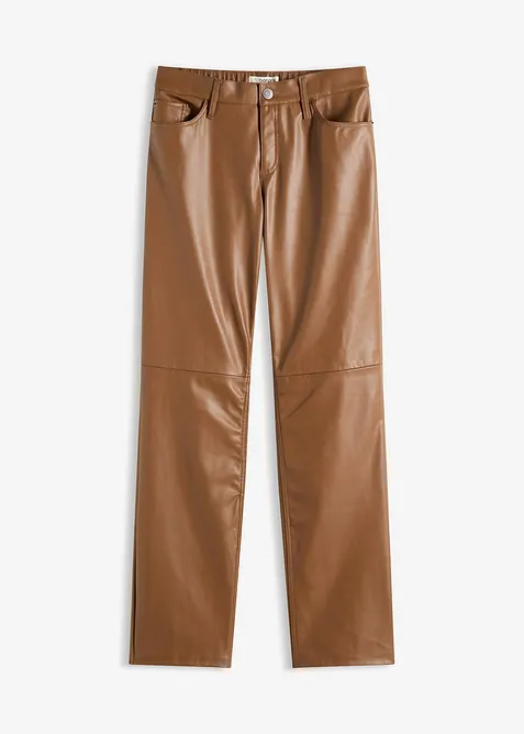 Bukse i imitert skinn med behagelig linning, bonprix