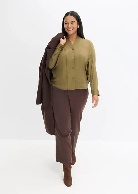 Bluse i lett sateng, bonprix