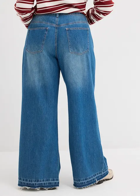Wide Leg-jeans Mid Waist, komfortlinning, bonprix