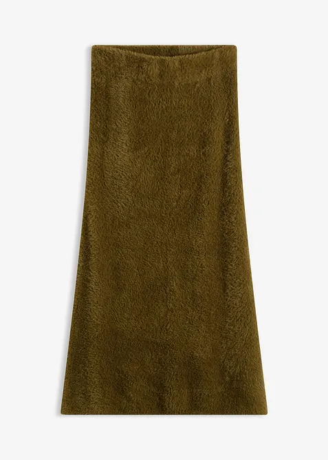 Strikket skjørt i fluffy fjærgarn, bonprix