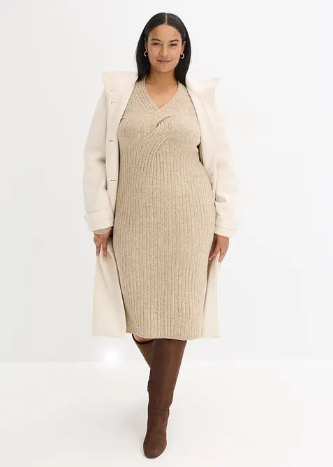 Strikkekjole med ullandel, bonprix