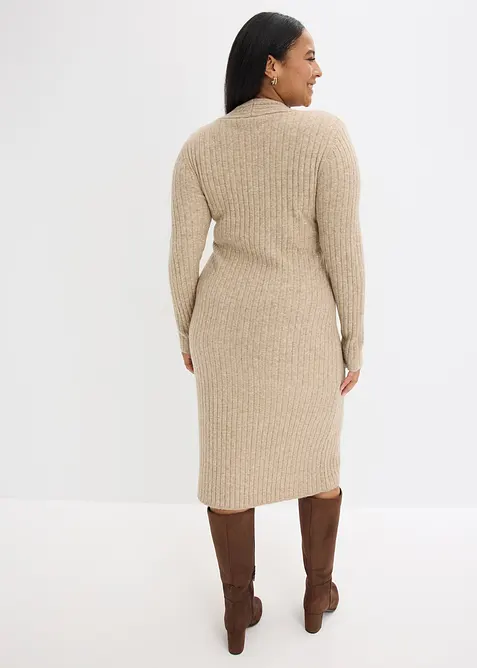 Strikkekjole med ullandel, bonprix