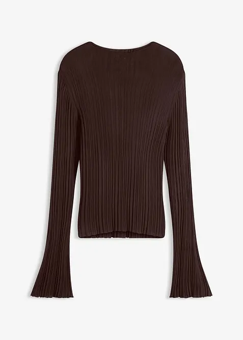 Halvtransparent, strikket topp, bonprix