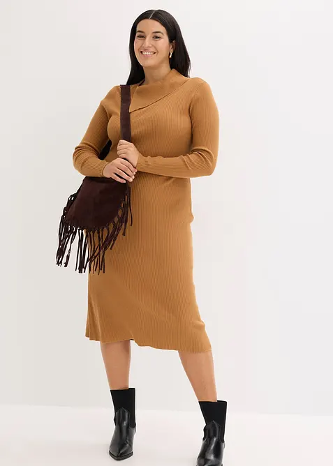 Strikket kjole i lett viskosemiks, bonprix