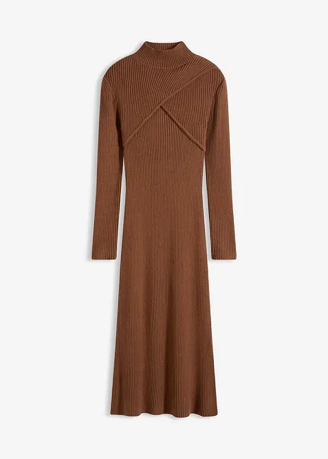 Strikket kjole i myk viskosemiks, bonprix