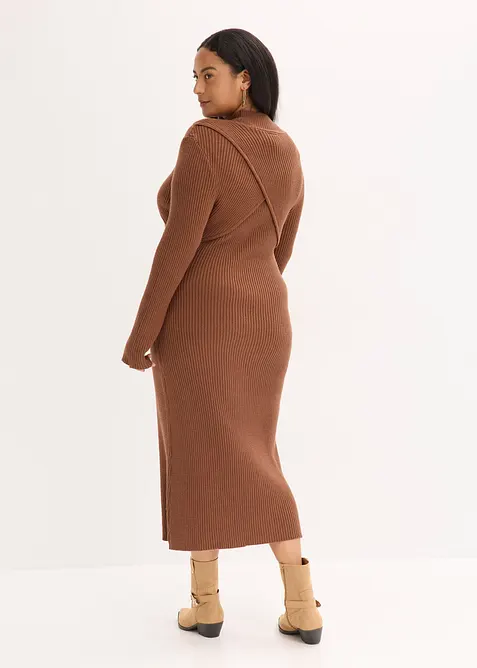 Strikket kjole i myk viskosemiks, bonprix