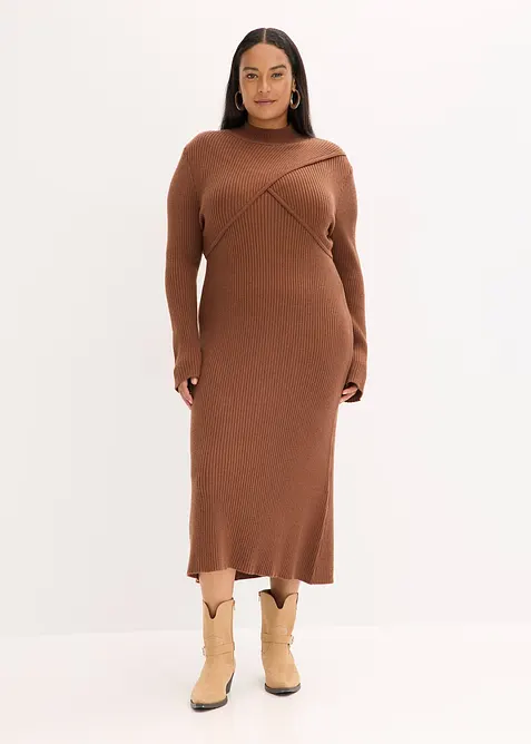 Strikket kjole i myk viskosemiks, bonprix