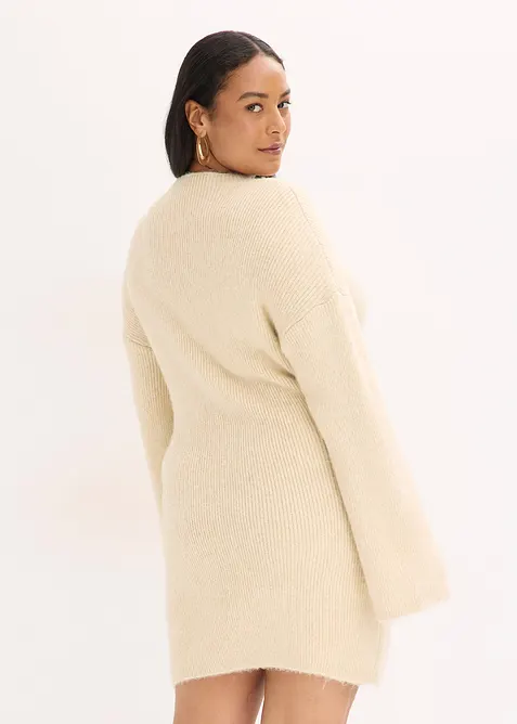 Kort, strikket kjole med ull, bonprix