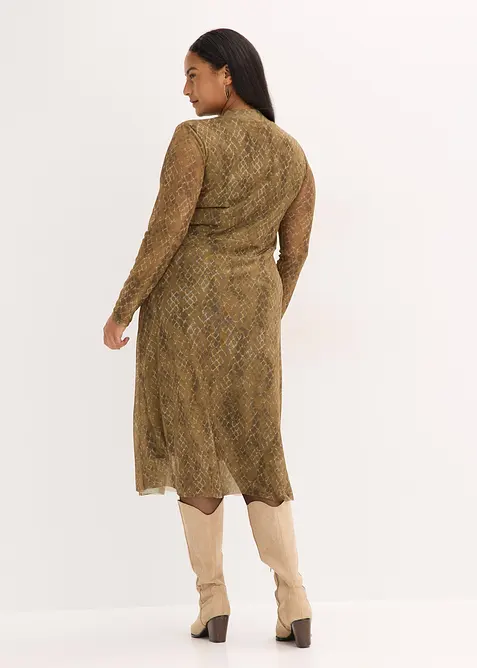 Midikjole av lett mesh, bonprix