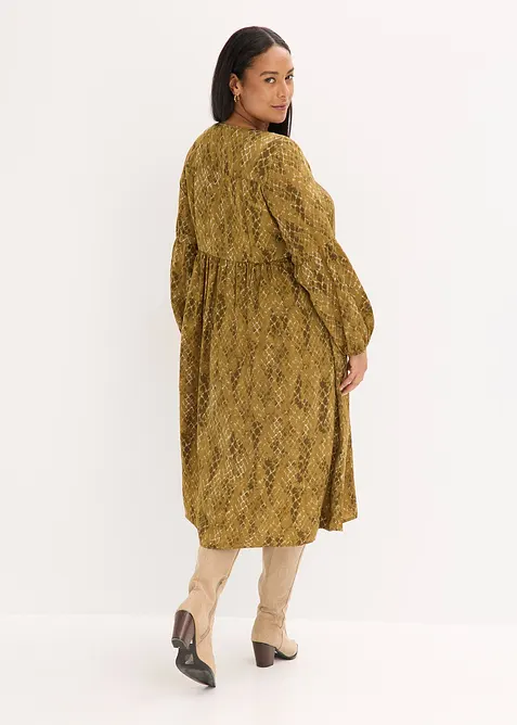 Midikjole av lett sateng, bonprix