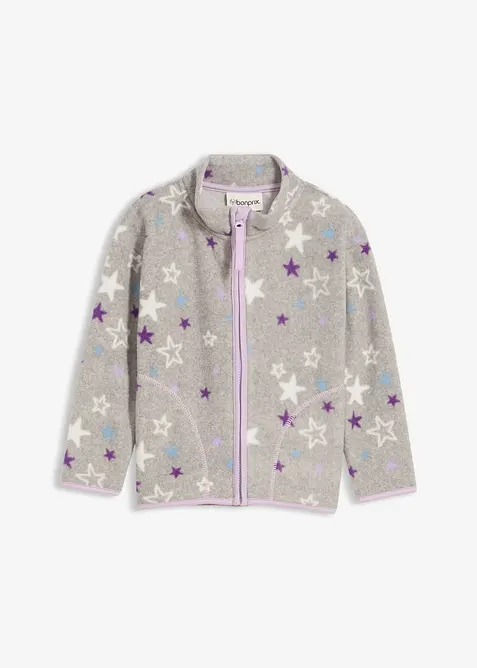 Myk fleecejakke med kontrastdetaljer, bonprix