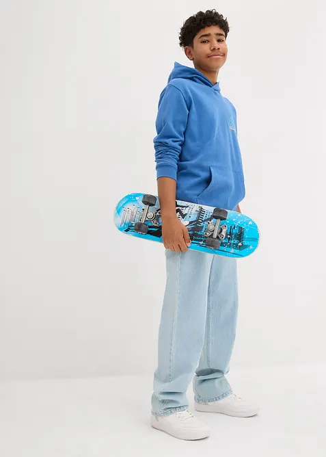 Hettegenser i 100% økologisk bomull med trykk på bakstykket, bonprix