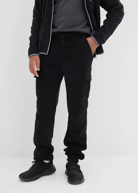 Fleece-cargobukse, Regular Fit, bonprix