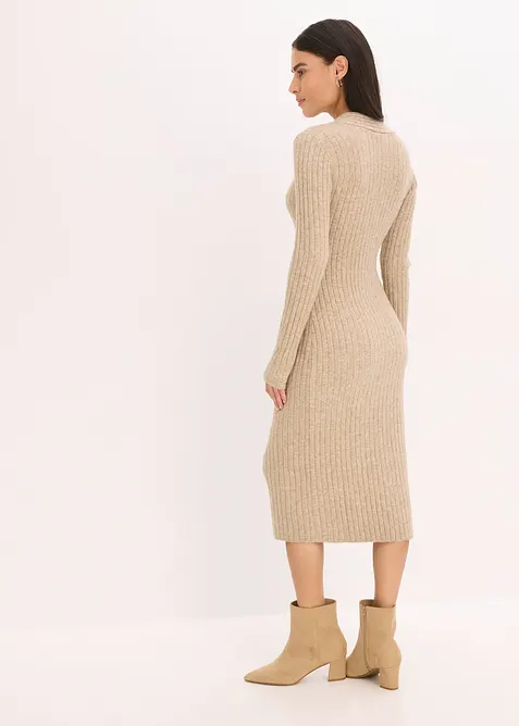 Strikkekjole med ullandel, bonprix