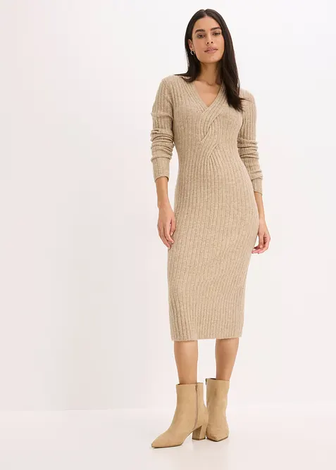 Strikkekjole med ullandel, bonprix