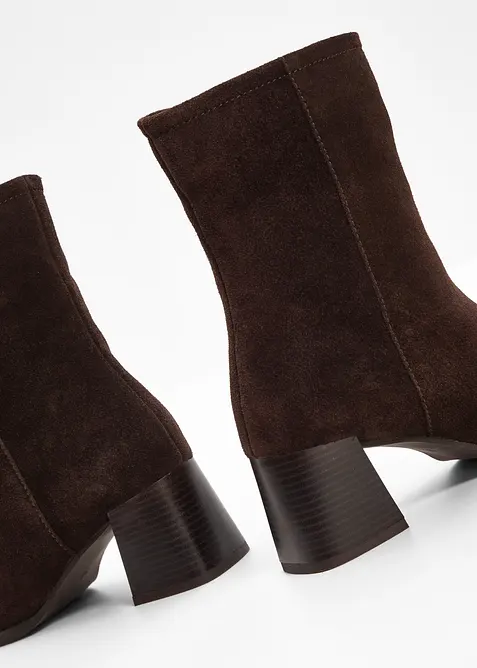 Ankelstøvletter i skinn, bonprix