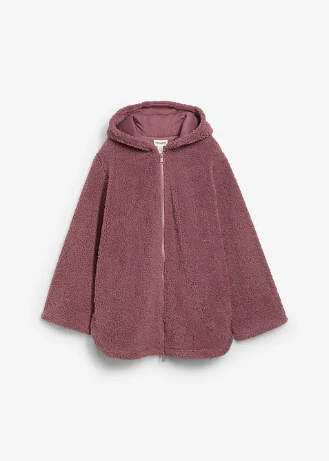 Teddy-fleecejakke i A-fasong med splitter i siden, bonprix