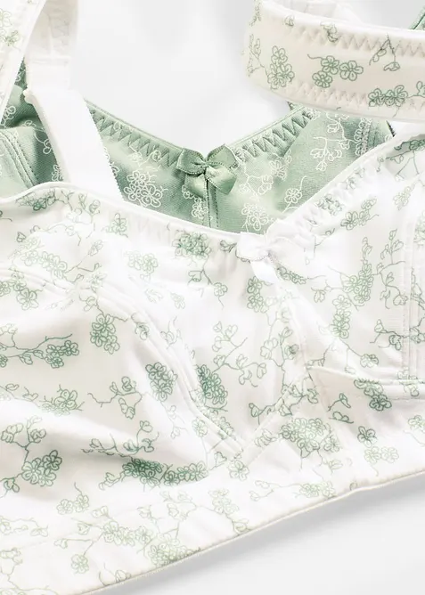 BH uten bøyle med økologisk bomull (2-pack), bonprix