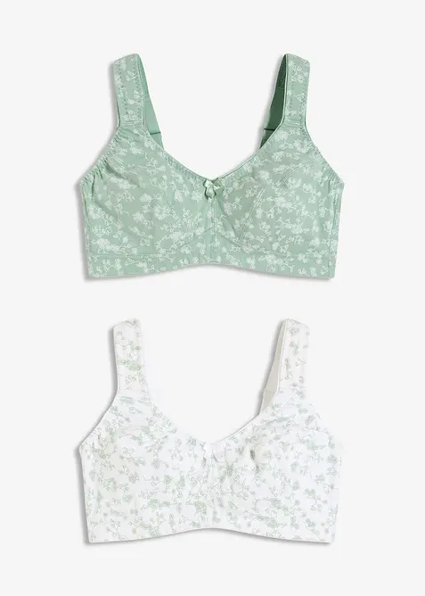 BH uten b&oslash;yle med &oslash;kologisk bomull (2-pack), bonprix
