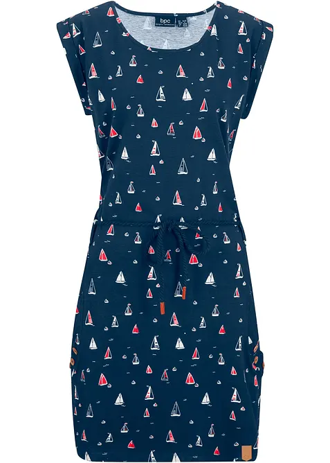 Trikotkjole med vingeermer og print, bonprix