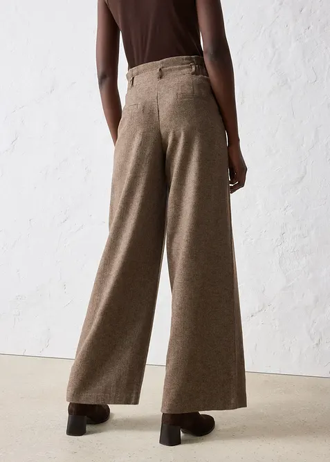 Bukse med ull og vide ben, bonprix