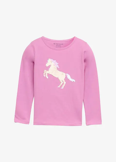 Langermet topp fra Tom Tailor av 100% bomull, Tom Tailor