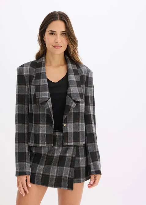 Kort blazer med smykkeknapp, bonprix