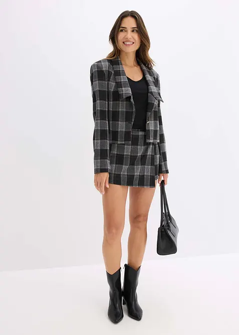 Kort blazer med smykkeknapp, bonprix