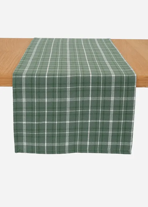 Bordløper i økologisk bomull med rutemønster, bonprix
