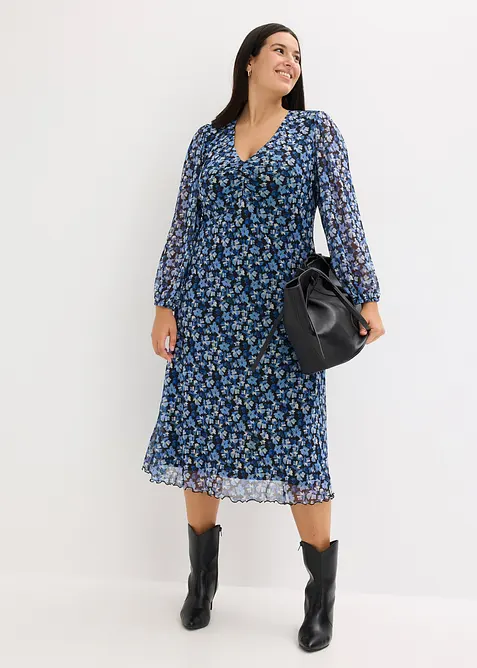 Midikjole i mesh, bonprix