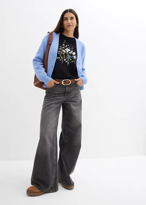 Ribbestrikket cardigan, bonprix