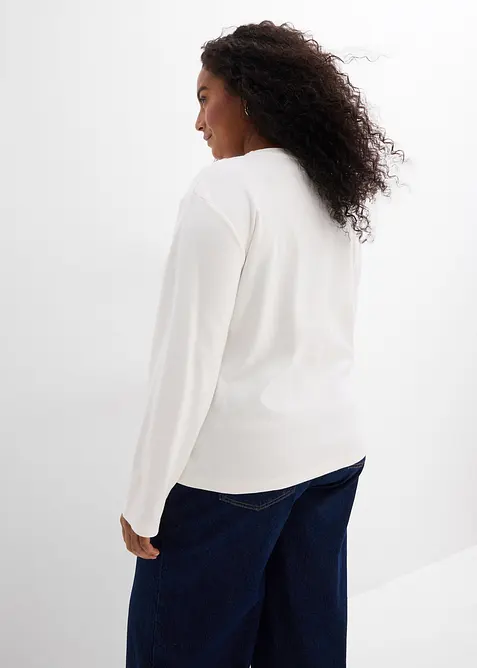 Langermet topp i 100% bomull, bonprix