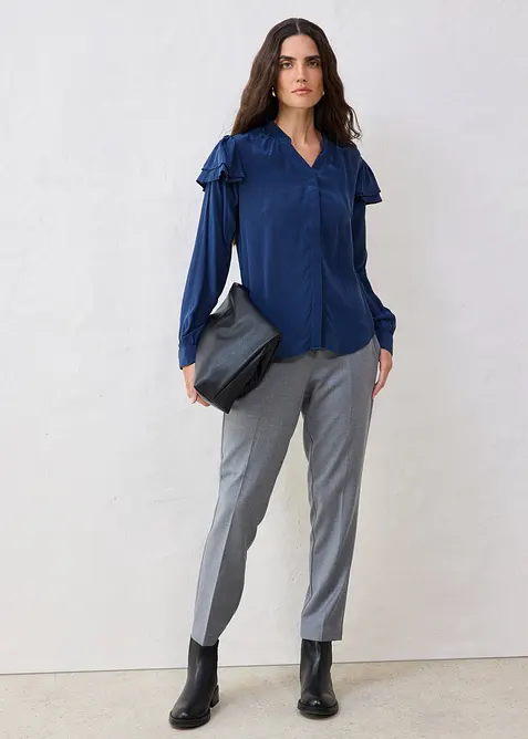 Bluse med silkeandel, bonprix