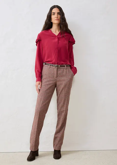 Bluse med silkeandel, bonprix