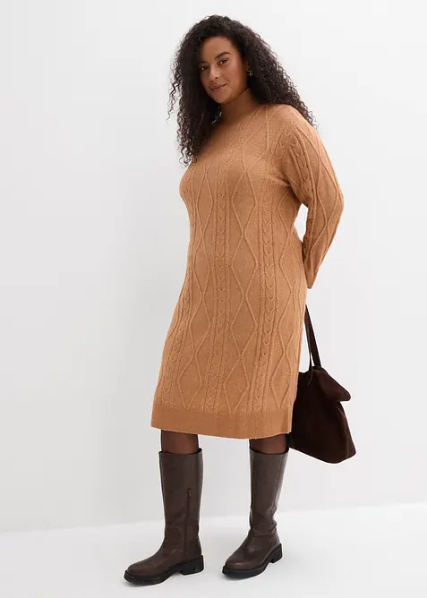 Kabelstrikket kjole, bonprix