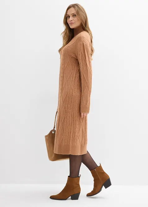 Kabelstrikket kjole, bonprix